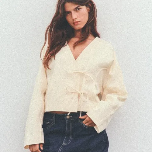 Seam-Detail Bow Jacket