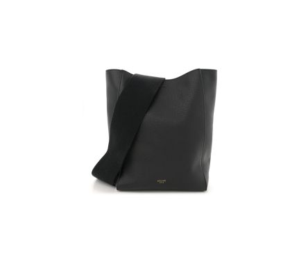 Soft Grained Calfskin Small Sangle Bucket Bag Black
